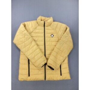 Alaskan Hard Gear Jacket Mens Medium Yellow Quilted Puffer Full Zip Outdoor Warm